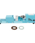 Versatile Mini Lathe Machine 96W With Seven Speed Settings For Precision Woodworking Drilling And Milling Projects shown with wooden and ceramic beads.
