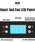 Control panel of Portable Countertop Nugget Ice Maker For Home Kitchen featuring LED display and buttons for settings.