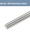 Close-up of M4 200mm Stainless Steel Threaded Rods And Studs Beaded Garden Stakes Pack Of 6 With Nuts 304 Stainless Right Hand Threads 0.7mm