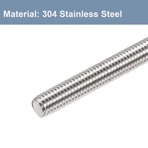 Heavy Duty M3 X 80mm Fully Threaded Rod And Studs Forged From 304 Stainless Steel With Right Hand Threads close-up view.