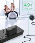 5V 1A Power Supply Adapter Universal AC To DC Charger 5W Center Positive With 8 Tip Plugs For Security Cameras, Baby Monitors, Graco Swing, TV Boxes, Raspberry Pi And More. 4.9 ft cord black adapter on power strip