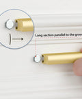 10 Pack Adjustable Cabinet Drawer Pulls 102mm 4 Inch Brushed Brass Drawer Handles installation detail with wing nut fasteners
