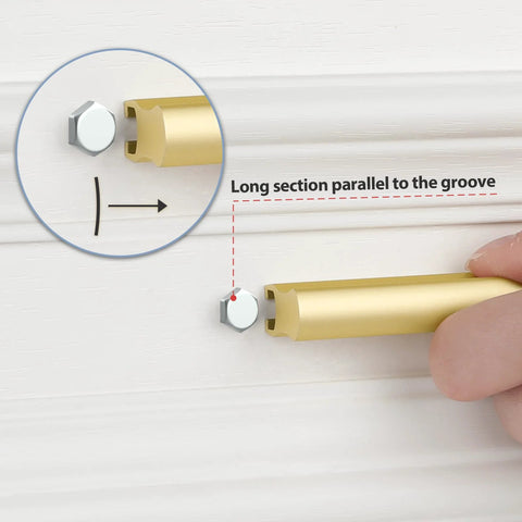 10 Pack Adjustable Cabinet Drawer Pulls 102mm 4 Inch Brushed Brass Drawer Handles installation detail with wing nut fasteners