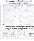 White Marble Peel And Stick Contact Paper Self Adhesive Wallpaper for counters 17x240 inches, waterproof material display.