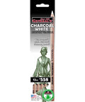 Charcoal White Pencil Set Pre Sharpened Incense Cedar Handle Bright White Core Great For Pro Artists And Sketchers On Dark Or Colored Paper 0.15 Lb Dozen packaged in a box