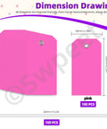 200Pcs Must Have Pink Waterproof Writable Eyelet Hole Plastic Tags With Wires Assortment Kit dimensions diagram