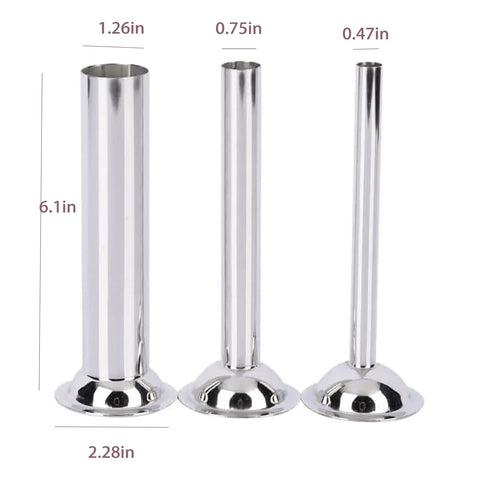 Three Size Sausage Stuffer Tubes Set For Size Five Stuffer Durable Stainless Steel Interchangeable Hakka Tubes