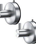 Shower Suction Cup Hooks Set Of 2 Brushed Nickel Stainless Steel SUS 304 Towel And Loofah Hooks