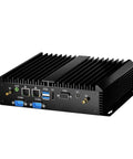 Rugged Fanless Industrial Mini Pc Desktop With Intel Core I5 4200U, 8Gb Ram, 128Gb Ssd, And Windows 10 Pro featuring ports and connectors.