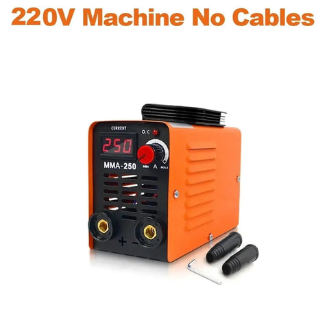 Portable 250A MMA Arc Welder Inverter Welding Machine Dual Voltage 110V 220V Mini Electric Welder, orange casing, 220V display