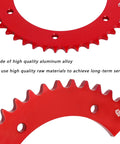 Close-up of red Split Sprocket 42 Tooth Sprocket For 420 Pitch Chain With No Axle Removal Design, showing tooth detail