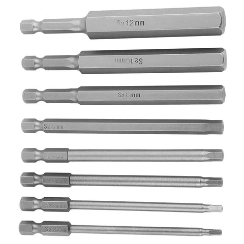 Top Shelf 8-Pack Hex Screwdriver Bit Set With Magnetic Tips For Power Tools, Durable S2 Steel Construction In 100Mm Length That Fits Any Drill Bit Driver And Handles Hardware Jobs Like A Champ. S2 steel hex bits, 100mm, 8-piece set