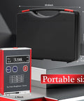 Pro-Grade Surface Roughness Tester With LED Display 0.01μm Ultra-Precision Portable And Easy To Use Four Parameter Roughness Ra/Rq And Rz/Rt Includes Calibration Block And Holder For Precision Machining QC in case