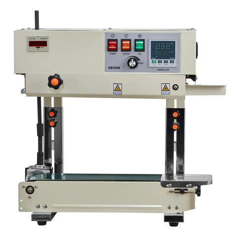 Beefed Up Continuous Bag Band Sealer With Adjustable Temperature And Speed 0.24 to 0.47 Inch Seal Width Vertical Roller Printing Machine