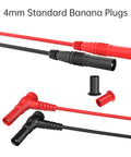 Plug-And-Play Pro Grade Silicone Multimeter Test Leads Kit With 4mm Banana Plugs