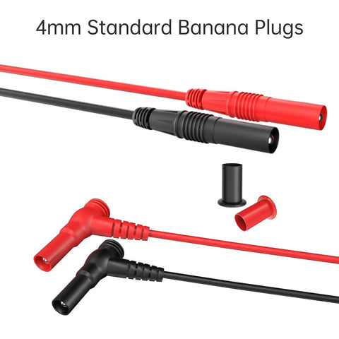 Plug-And-Play Pro Grade Silicone Multimeter Test Leads Kit With 4mm Banana Plugs