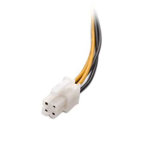 Close-up of 2 Pack ATX Power Supply 4 Pin CPU Extension Cables 8 Inch PSU To Motherboard CPU Power Connector Extension