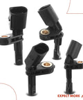 Fresh 4 Piece ABS Wheel Speed Sensor Kit For Front And Rear Audi A3 TT Seat Leon with black connectors and gold fittings.