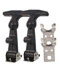 Two Pack T Handle Elastic Rubber Hood Catch Latch Flexible Draw Latch For Toolbox And Engine Cover Locks with steel base