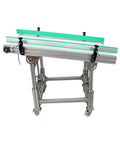 110V PU Belt Inclined Wall Conveyor With Double Baffle, 48 Inch Long Belt, 20 Inch Wide, Adjustable Automatic Speed, four wheels
