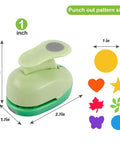 Six Shape 1 Inch Craft Hole Punch Set with Heart Circle Star Butterfly Maple Leaf and Flower Punches for Scrapbooking