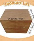 Top view of the Badass Wooden Storage Box Featuring Twenty Four Compartments For Essential Oils And Perfume Collections with size dimensions.