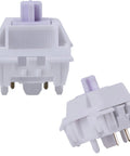 Morandi 35 Pack 5 Pin Linear Mechanical Keyboard Switches With Dope Bottom Out Feedback Crisp Feel High Transmittance PMMA Light Guide And Even RGB Illumination For Your Keyboard, white switch close-up