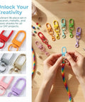 36 Pcs Colorful Swivel Snap Hooks Lobster Claw Clasps For Diy Crafts Jewelry Making in assorted colors on a wooden table.