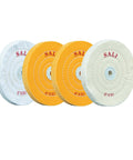4 Pack 6 Inch Buffing Wheels Set For Bench Grinder Polisher With 2 Yellow 50 Ply Cotton Wheels For Cutting And Coarse Buffing 1 White 50