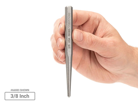 Precision 5 Piece Center Punch Set Marks Drill Spots Dead On 3/8 inch tough steel hand-held tool for accurate drilling.