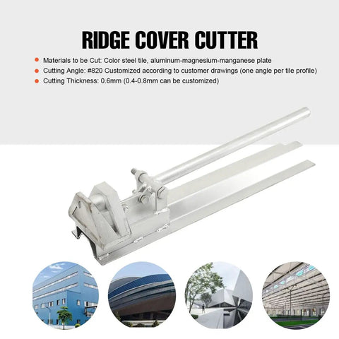 Manual Ridge Tile And Roof Panel Cutter For Metal Roofing Color Tiles Edge Cutter with forged high carbon steel blade, side view.