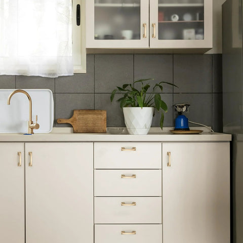 Modern kitchen cabinets with 10 Pack Solid 3 Inch Square Foot Arch Cabinet Pulls In Champagne Bronze For Kitchen Cabinets And Drawers.