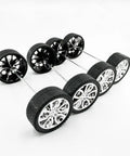 10 Piece Toy Car Wheel Set With Rubber Tires And 5 Round Shafts Axles For DIY RC Cars Trucks Robots Replacement Wheel Kit 2.5mm Shaft 45mm Diameter