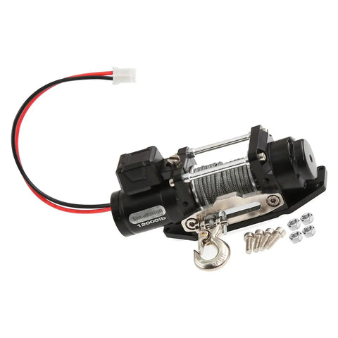 Heavy Duty Electric Winch With Remote Control For 1/8 And 1/10 Scale Crawlers Car, all metal construction with steel cable and remote system.