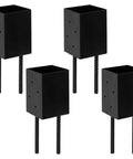 Four Sturdy 4x4 Post Base Anchor Ground Spike for Concrete Decks and Fence Posts, Black Powder Coated Steel, Fits 3.5x3.5 Wood Posts