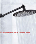 Adjustable Shower Arm 11 Inch Matte Black With Universal Connection Extension Arm Pouring Water No 16 Inch Head Compatibility