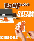 Person using scissors to cut pumpkins from printable sheet in cutting machine, PU Heat Transfer Paper For Inkjet Printer, Dark Fabric Iron On Transfers, 10 Sheets 8.5x11, Printable Heat Transfer Vinyl For T Shirts, Vibrant Colors, Washable, Easy Peel And Quick Set.