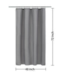 Stall Fabric Shower Curtain Liner Waterproof And Machine Washable 48x72 Grey With Magnetic Closures Soft Yet Durable Lightweight Design