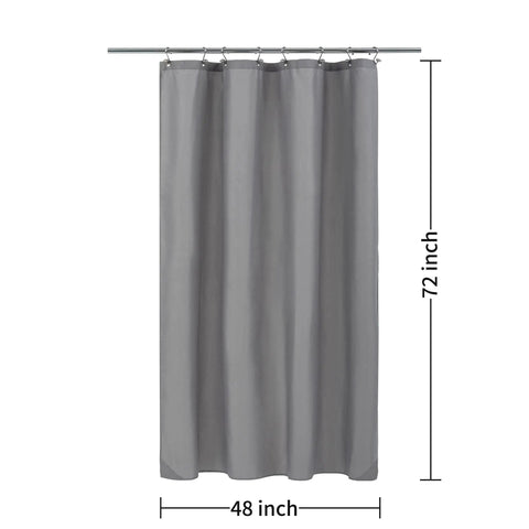 Stall Fabric Shower Curtain Liner Waterproof And Machine Washable 48x72 Grey With Magnetic Closures Soft Yet Durable Lightweight Design