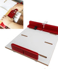 Professional Table Saw Crosscut Sled With Adjustable Aluminum Fence And Rock Solid Miter Track For Bullseye Precision Woodworking Cuts, red aluminum components shown.