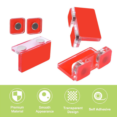 16 Set Double Magnetic Door Latches Self Adhesive L Shaped Acrylic Door Closures Touch Catches For Glass Cabinets