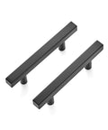 Two matte black stainless steel cabinet pulls from 30 Pack 5 Inch Square Cabinet Pulls Matte Black Stainless Steel Kitchen Drawer Pulls