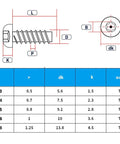 Heavy Duty M3 Button Head Torx T10 Security Screws Assortment Kit dimensions and specifications chart for DIY projects.