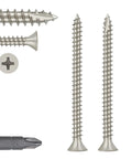 Weekend Warrior Size 9 X 3 Inch Flat Phillips Deck Screws With Satin Nickel Coating 300 Piece Coarse Thread Self Tapping Set Includes Magnetic Bit