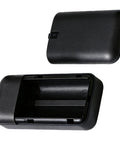 Built Different 18650 Battery Box For Two Flat Top Cells Featuring Heavy Duty Power Bank Enclosure Shell showing open black plastic casing.