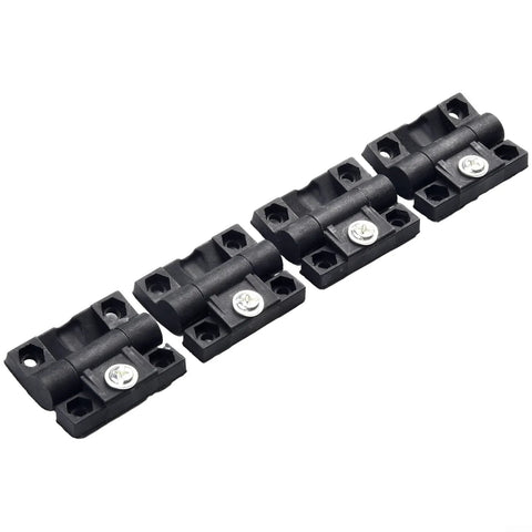 Adjustable torque hinge, black plastic, 4-pack with pre-drilled holes for home installation