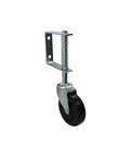 4 Inch Spring Loaded Gate Caster With Heavy Duty Swivel Wheel And Universal Mount, Adjustable Shock Absorbing Spring For Smooth Gate Movement