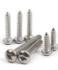 500 Piece M3 Stainless Steel 304 Self Tapping Screws Pan Head design assortment on white background.