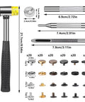 120 Sets Snap Fasteners Kit With 10mm Metal Snaps, Rubber Hammer, And 4 Setting Tools In 6 Colors For Fabric Clothes Jackets Jeans Bags And Leather DIY Projects