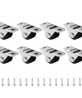 Smooth Rolling Mini Rigid Caster Wheels 8 Pack with rubber pads and metal plates for drawers and furniture glides.